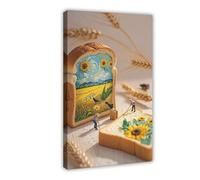 Painting Van Gogh on Bread Toast Canvas Poster Bedroom Decor Landscape Office Room Decor Gift 08x12inch(20x30cm)