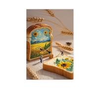 Painting Van Gogh on Bread Toast Canvas Poster Wall Art Decor Print Picture Paintings for Living Room Bedroom Decoration 24x36inch(60x90cm)