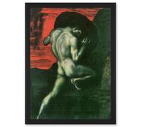 Painting Von Stuck Sisyphus Old Master A4 Artwork Framed Wall Art Print Artery8 Black One Size