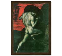 Painting Von Stuck Sisyphus Old Master A4 Artwork Framed Wall Art Print Artery8 Brown One Size