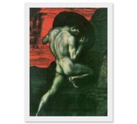 Painting Von Stuck Sisyphus Old Master A4 Artwork Framed Wall Art Print Artery8 White One Size