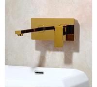 Painting Wall Mounted Tap Bathroom Basin Sink Solid Brass Hot & Cold Mixer Matte Black Bathtub Faucet Gold Heavy Duty Star of Light