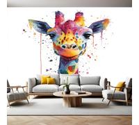 Painting Wall Murals for Living Room Watercolor Giraffe 3D Print Photo Wallpaper Luxury Design Modern Non-Woven Wall Mural Sofa TV Kids Bedroom Decoration 200 x 140cm