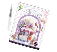 Painting Watercolor Workbook Set - Artistic Stress Relief Activity Book, Portable Creative Art Exercises | Ideal for Teens, Students, Women, Road Trips, Dorm, Home, Teaching Fun, Re