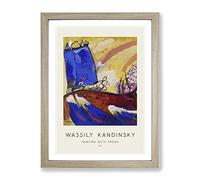 Painting With Troika By Wassily Kandinsky Exhibition Museum Painting Framed Print | A4 Oak Framed Wall Art | Ready to Hang | Modern Historical Picture | Living Room Bedroom Lounge Office