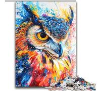 Paintings Colorful Owl 2000 Piece Jigsaw Puzzles for Teenagers, Interesting Stress Reduction Parent-child Interaction (70x100cm)