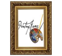 Paintings Frames French Baroque Style Ornate swept Antique style Picture/Photo/Poster frame - Moulding measures 58mm wide and 38mm deep - Gold Colour Frame - Size A4