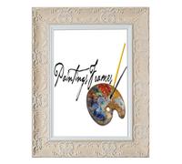 Paintings Frames WIDE Ornate Shabby Chic Antique swept Gold/MUSE Picture/Photo/Poster frame - Ready to hang - With a High Clarity Styrene Shatterproof Perspex Sheet - Muse White - 10" x 8"