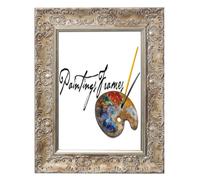 Paintings Frames WIDE Ornate Shabby Chic Antique swept Gold/MUSE Picture/Photo/Poster frame - Ready to hang - With a High Clarity Styrene Shatterproof Perspex Sheet - White Distressed - A4