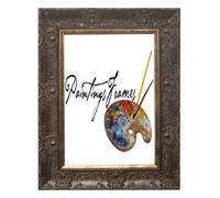 Paintings Frames WIDE Ornate Shabby Chic Antique swept Walnut/MUSE Picture/Photo/Poster frame - Ready to hang - With a High Clarity Styrene Shatterproof Perspex Sheet - Walnut - 14" x 11"