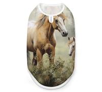 Paintings Horses Dog Shirt Quick Dry Breathable Pet T-Shirt Soft Stretchy Sleeveless Vest Dog Apparel M