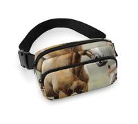 Paintings Horses Waist Bag Fashion Fanny Bag with Adjustable Strap for Outdoor Workout Cycling Unisex, white, 20x13cm, Waist Bag