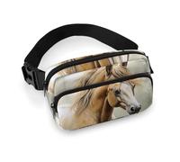 Paintings Horses Waist Bag Large Capacity Fanny Pack Adjustable Belt Crossbody Bags Portable Waist Packs For Outdoors Traveling Casual Running