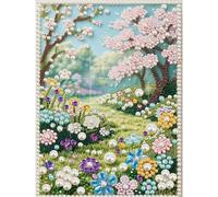 Paintings kit 5D à Faire SOI-même, Lighthouse Floral Pattern, Decorative Floral Design, Size: 30 x 40 cm