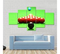 Paintings Printed On Canvas - 5 Pieces Canvas Paintings - Decorative Wall Art Murals - 5 Pieces Paintings Snooker Billiards (Xl/With Frame 150 X 100 Cm) For Living Room Office Bedroom Hote -4R1F-V3E