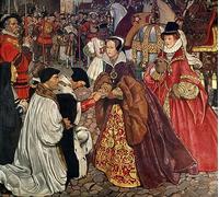 Paintings Reproduction Picture On Canvas Famous painting Queen Mary and Elizabeth Entering London by Byam Liston Shaw for Home Decor 60x90cm