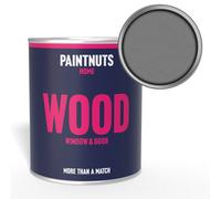 Paintnuts Wood Window Door Weatherproof Matt Paint - Dusty Grey - 1L (Ral7037)