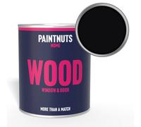 Paintnuts Wood Window Door Weatherproof Satin Paint - Jet Black - 250Ml (Ral9005)