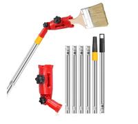 PaintPaint Brush Extender, 180° Rotating Holder Clamp Edger with 6pcs 1.7m Extension Pole, Universal Paint Roller Extender Corner Paint Tool Paint Roller Brush Holder Clamp