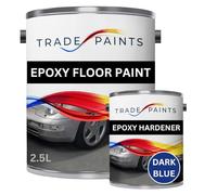 paints4trade 2 Pack Epoxy Garage Concrete Floor Paint - Dark Blue BS20D45-2.5L - Heavy Duty, Durable, Chemical & Oil Resistant, Long-Lasting Industrial Strength