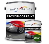 paints4trade 2 Pack Epoxy Garage Concrete Floor Paint - Green BS14C39-2.5L - Heavy Duty, Durable, Chemical & Oil Resistant, Long-Lasting Industrial Strength