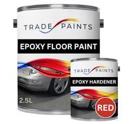 paints4trade 2 Pack Epoxy Garage Concrete Floor Paint - Post Office Red - 2.5L - Heavy Duty, Durable, Chemical & Oil Resistant, Long-Lasting Industrial Strength