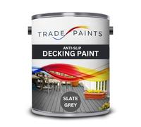 paints4trade Anti-Slip Garden Decking Paint - Slate Battleship Grey - 5L - Durable Non-Slip Garden Deck Floor Coating for Wood & Timber, Weatherproof Outdoor Finish,
