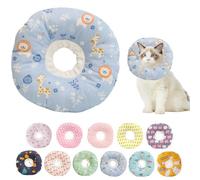 Paipeper Inflatable Cone Collar for Cats After Surgery,Soft & Alternative Cat Cone,Anti-Lick Wound Elizabethan,Comfortable E Collar(Purple Animals-m)
