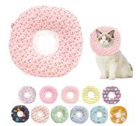 Paipeper Inflatable Cone Collar for Cats After Surgery,Soft & Alternative Cat Cone,Anti-Lick Wound Elizabethan,Comfortable E Collar(Little Strawberry-m)