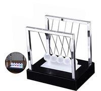 PAIQIU Newton Cradle Pendulum - Glowing Light Up Newton's Cradle Pendulum Balls Perpetual Motion Desk Educational Toy Swinging Kinetic Balls for Office Decor