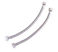 Pair 1/2" x 1/2" BSP 600mm Flexible Pipe Connectors | Plumbing Fittings | Braided Stainless Steel Flexi Hose Pipes | DIY Replacement for Boilers, Douche/Bidet Valves, Bathroom, Kitchen