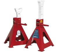 PAIR 10 Tonne Auto Rise Ratchet Axle Stands - Cast Support Post - 775mm Height