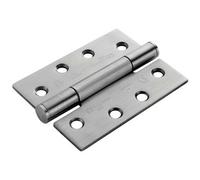 PAIR 100 x 75 x 3mm Concealed 14 Bearing Hinge Satin Steel Internal Door