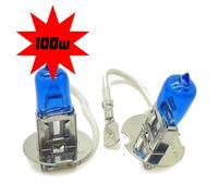 Pair 100w H3 453 offroad 7500K Xenon fog light bulbs blue