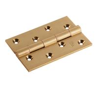 PAIR 102 x 67 x 4mm Brass Washered Butt Hinge Satin Brass Internal Door Loops Metallics One Size