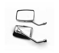 Pair 10MM Universal Motorcycle Rear View Mirrors Thread Rectangle Rearview Side For Scooter ATV(Silver)