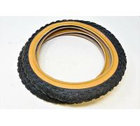 Pair 14 X 1.75 Black Amberwall Kids Bike BMX MTB Bicycle Scooter Gumwall Tyres