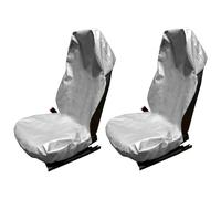 Pair 2 pcs Universal Waterproof Oil-Proof Garage Car Seat Cover - Heavy Duty Protection for Mechanics, Construction Workers, and Everyday Use - Durable PP Material - Easy to Install (Silver)