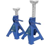 PAIR 2 Tonne Ratchet Type Axle Stands - 276mm to 410mm Working Height - Blue