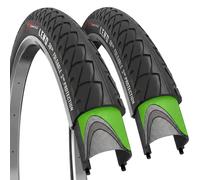 Pair 26 x 1.95 27 Mountain Bike Tyres - Foldable 50-559 3mm Anti Puncture | Steel Folding 26 inch Bicycle Tires, Accessories for MTB, Mountain, Hybrid and Electric Bikes, 3mm Anti Puncture