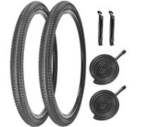 Pair 27.5" Mountain Bike Tyre 27.5 x 1.95 Inch Foldable with Schrader AV32mm Valve Inner Tube for MTB Cycle Road Bicycle Replacement Tyres