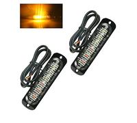 PAIR 2x 12V 24V 6 LED Amber Strobe Flashing Recovery Lightbar Truck beacon Lights New