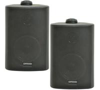 (PAIR) 2x 6.5" 120W Black Outdoor Rated Speakers Wall Mounted HiFi 8Ohm & 100V