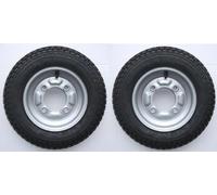 Pair 3.50 x 8 Inch Trailer Wheels with 4 Ply Tyre Erde 102 & MP6810