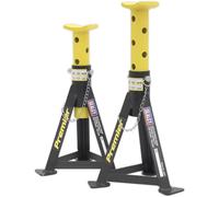 PAIR 3 Tonne Heavy Duty Axle Stands - 290mm to 435mm Adjustable Height - Yellow