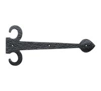 PAIR 305mm Ornate Sword Hinge Front Black Antique Decorative Door Plate