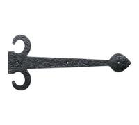 PAIR 305mm Ornate Sword Hinge Front Black Antique Decorative Door Plate