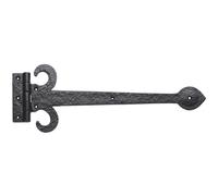 PAIR 305mm Ornate Sword T Hinge Black Antique Internal Decorative Door Hinge