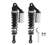 Pair 340mm Motorcycle Shock Absorber Air Shock Absorber Rear Spring Suspension Damper for ATV SUV (Black Silver)