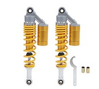 Pair 340mm Motorcycle Shock Absorber Air Shock Absorber Rear Spring Suspension Damper for ATV SUV (Yellow)